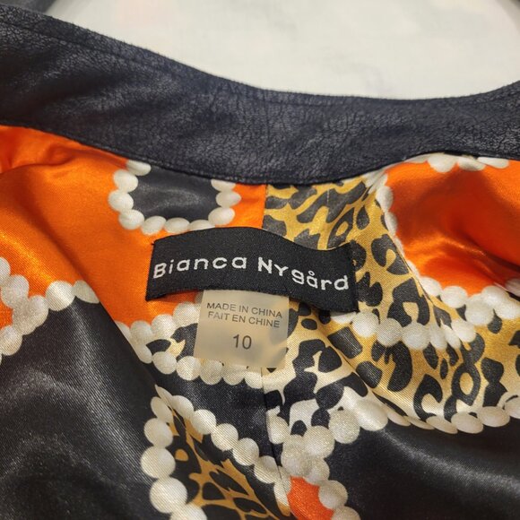 Bianca Nygard Biker Style Color Block Jacket Size 8 Black - Picture 11 of 14